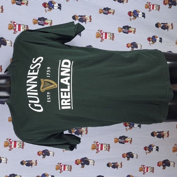 Guinness Ireland Official spellout logo graphic green XL relaxed fit t-shirt - Picture 2 of 7